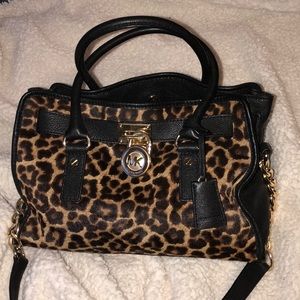 Michael Kors cheetah Hamilton calf hair purse